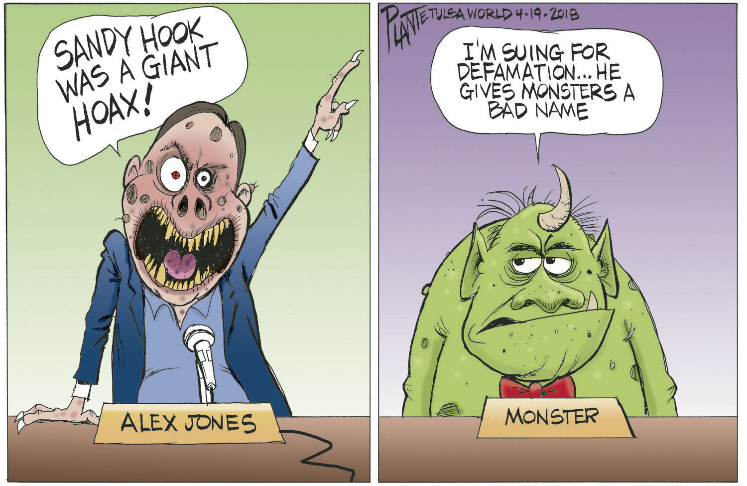Bruce Plante Cartoon: Alex Jones and InfoWars